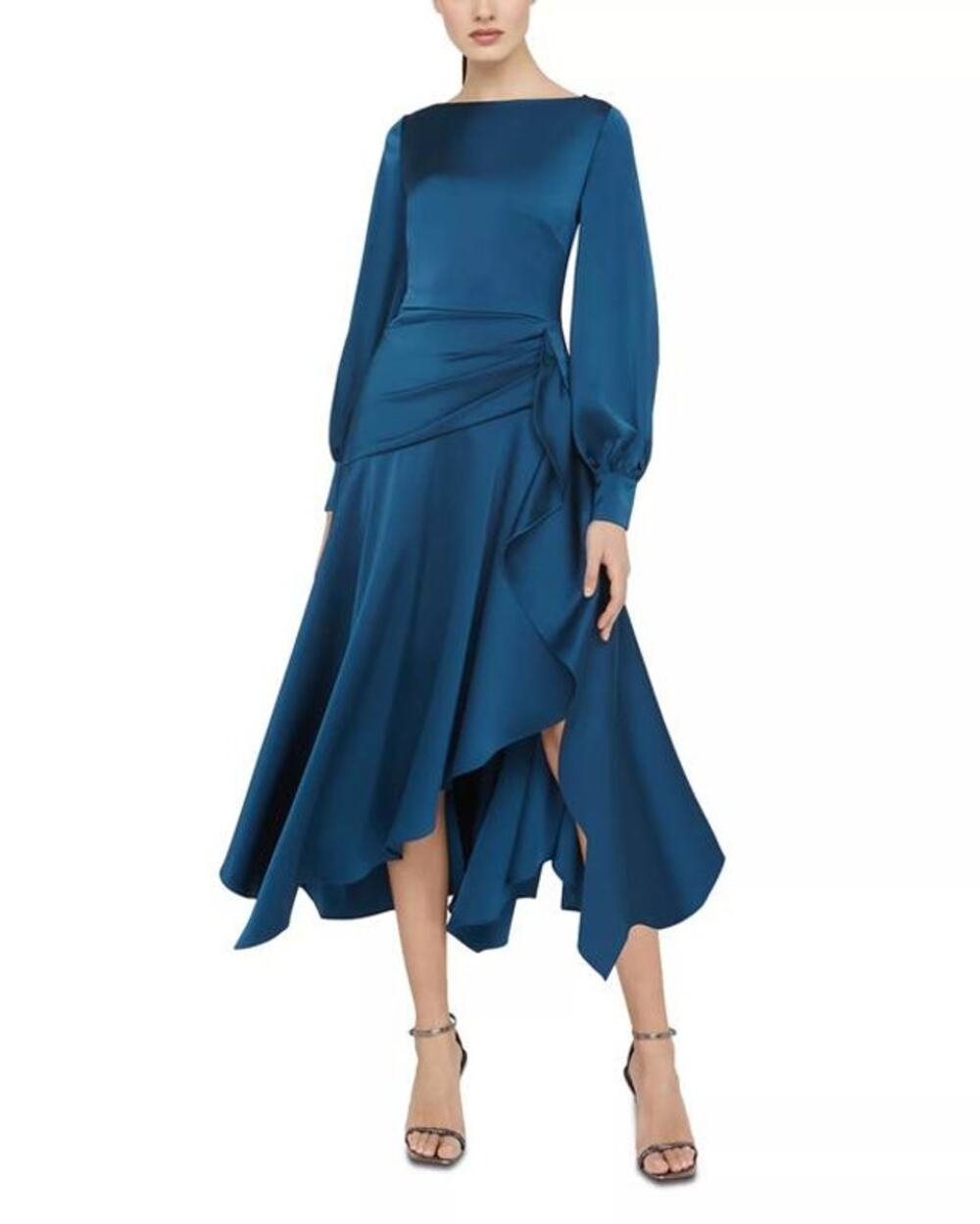 Theia Florence Handkerchief Midi Dress in Poseidon 10